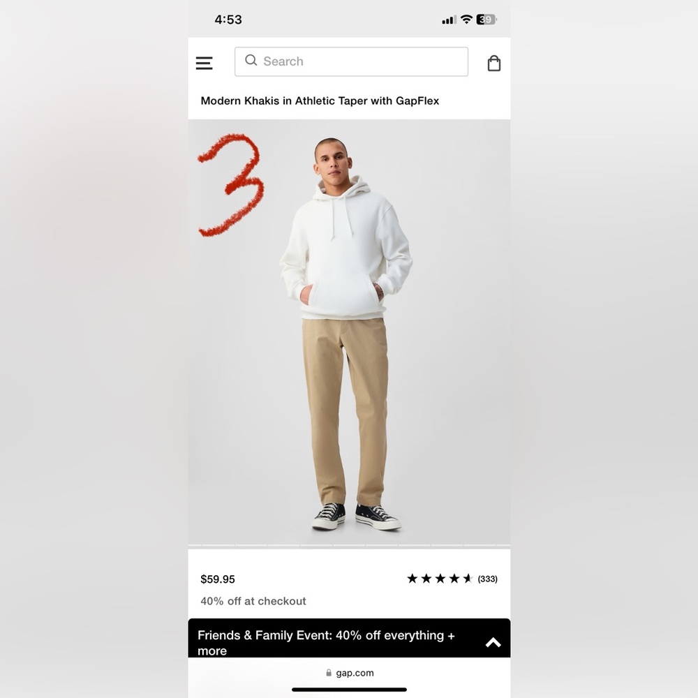 Men’s gap khaki pants